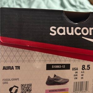 Saucony Aura TR Fossil and Grape Women's Shoes